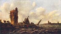 Goyen, Jan van - A View on the Maas near Dordrecht